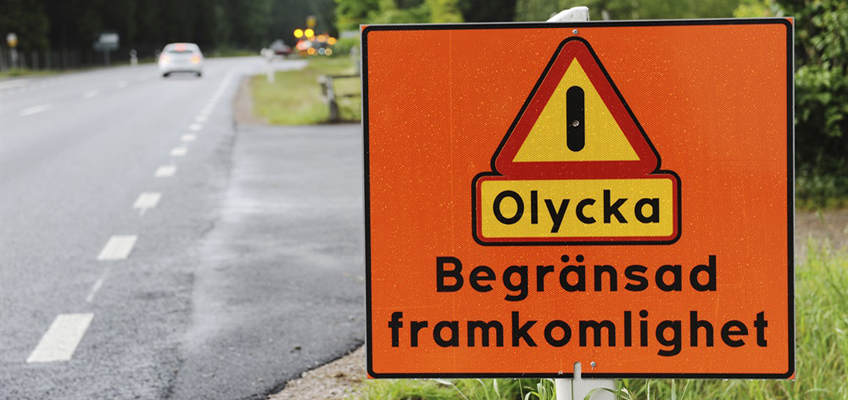 Trafikolycka skylt