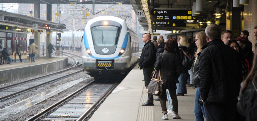 Pendeltåg på Stockholms centra