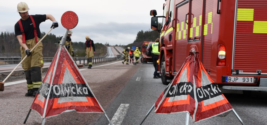 Avstängd väg vid olycka